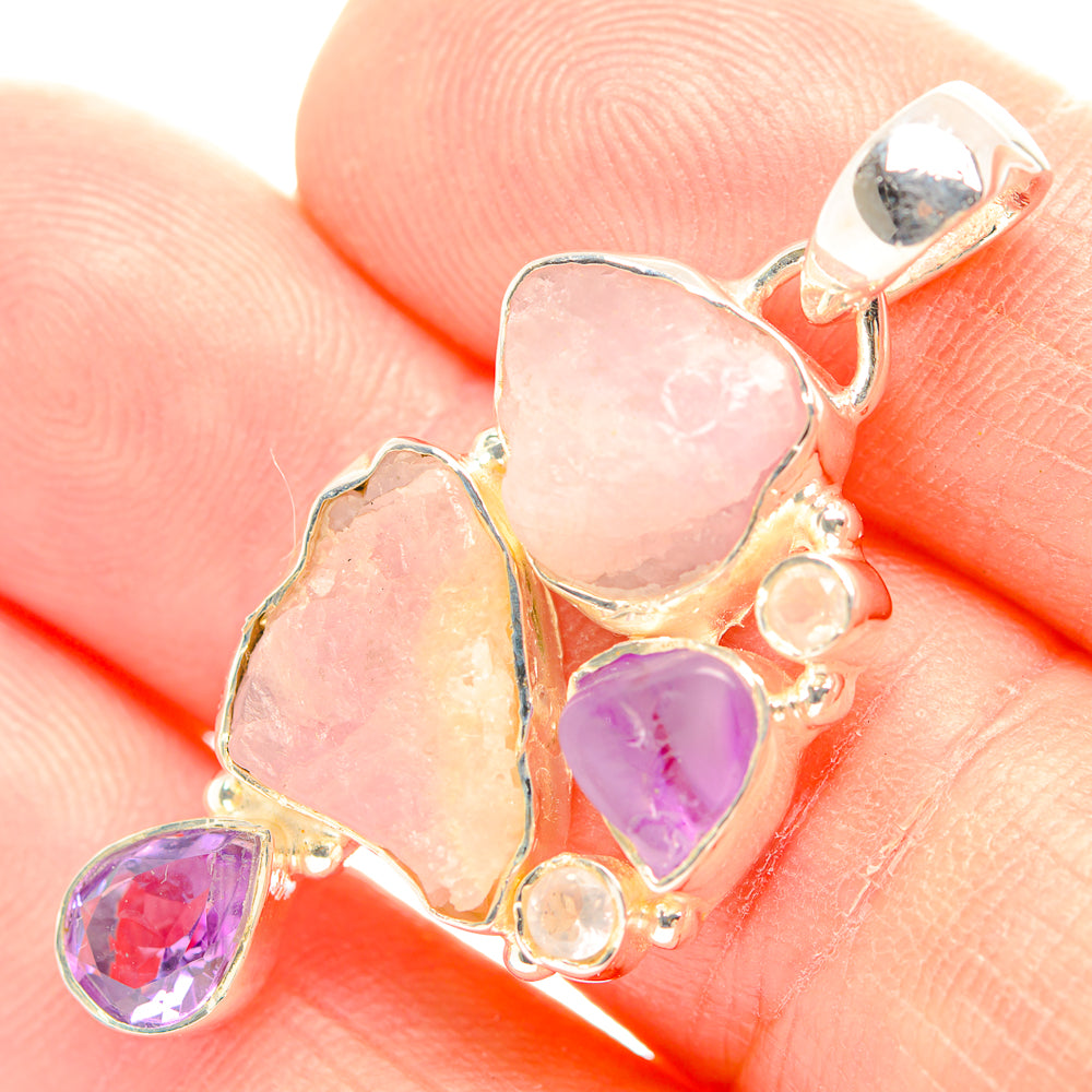 Rose Quartz Pendants handcrafted by Anasilvercos - PD31915