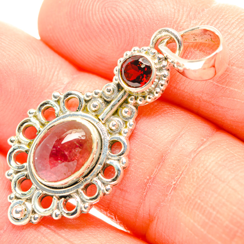 Pink Tourmaline Pendants handcrafted by Anasilvercos - PD31918