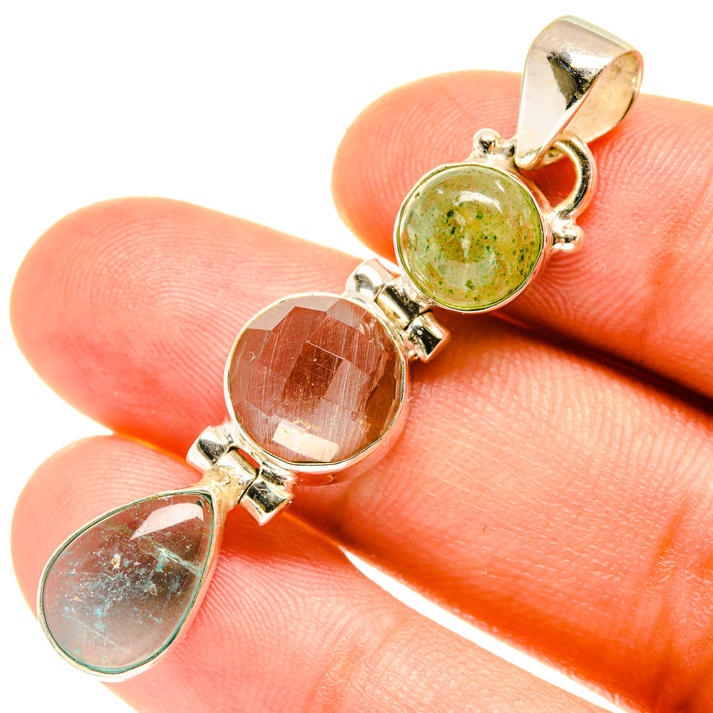 Blue Fluorite Pendants handcrafted by Anasilvercos - PD3192