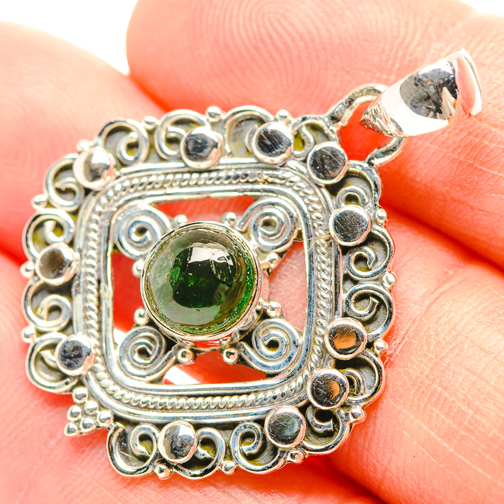 Green Tourmaline Pendants handcrafted by Anasilvercos - PD31923