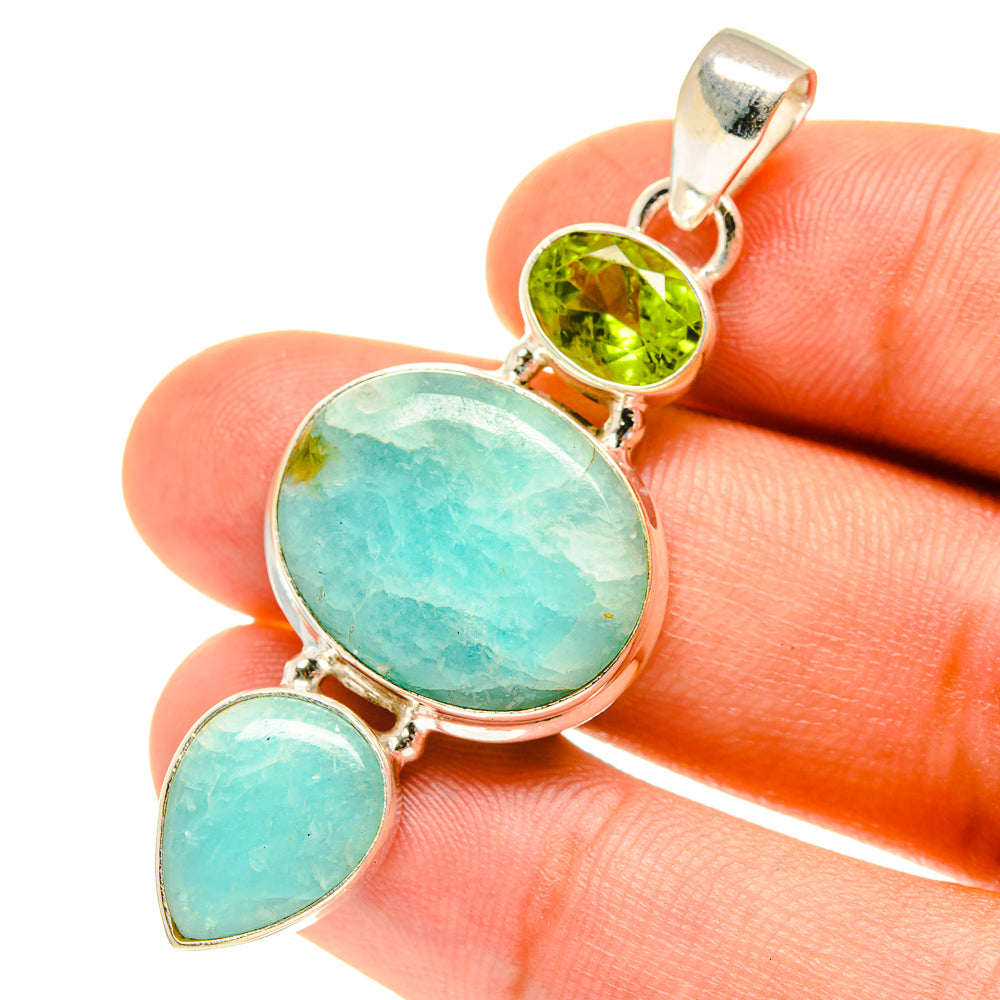 Peruvian Amazonite Pendants handcrafted by Anasilvercos - PD3195