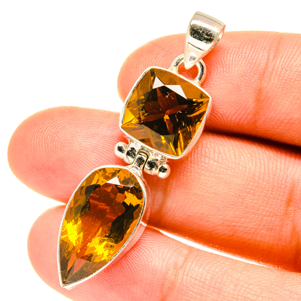 Mandarin Citrine Pendants handcrafted by Anasilvercos - PD3196
