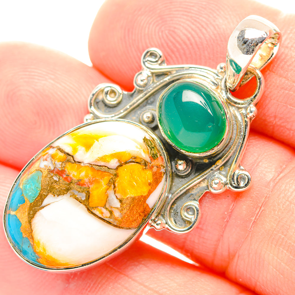 Spiny Oyster Turquoise Pendants handcrafted by Anasilvercos - PD31963