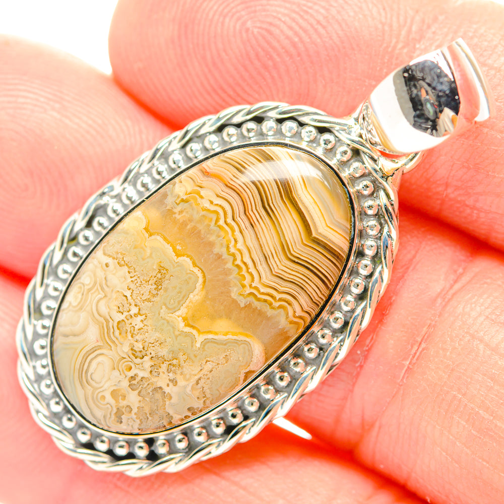 Laguna Lace Agate Pendants handcrafted by Anasilvercos - PD31967