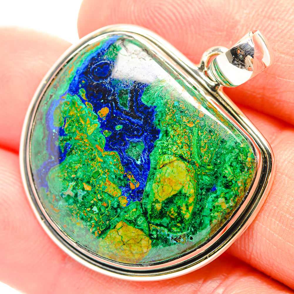 Azurite In Malachite Pendants handcrafted by Anasilvercos - PD31974