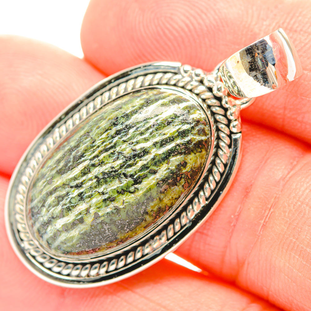 Green Swiss Opal Pendants handcrafted by Anasilvercos - PD31975