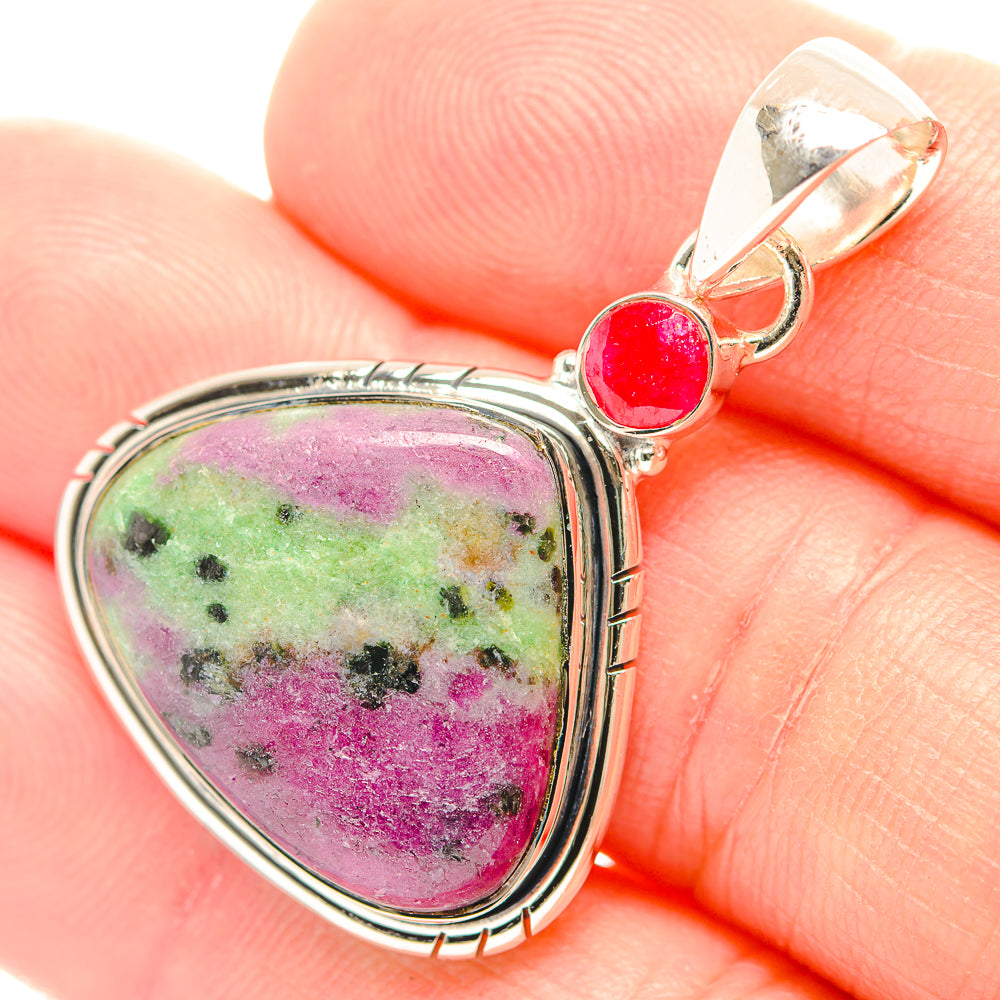 Ruby Zoisite Pendants handcrafted by Anasilvercos - PD31982