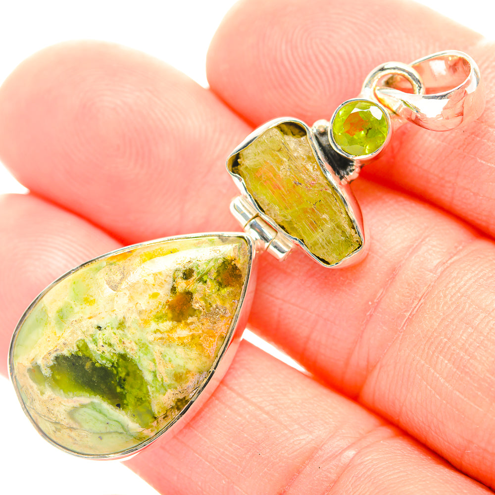 Australian Green Opal Pendants handcrafted by Anasilvercos - PD32000