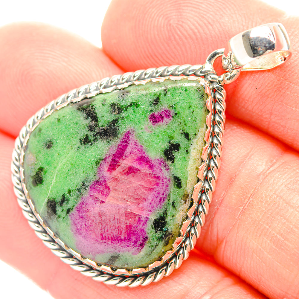 Ruby Zoisite Pendants handcrafted by Anasilvercos - PD32005