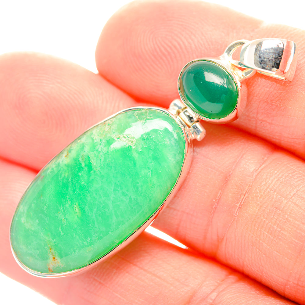 Chrysoprase Pendants handcrafted by Anasilvercos - PD32015