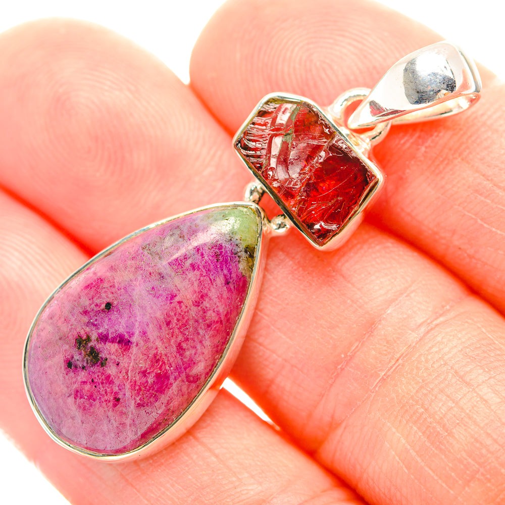 Ruby Zoisite Pendants handcrafted by Anasilvercos - PD32020
