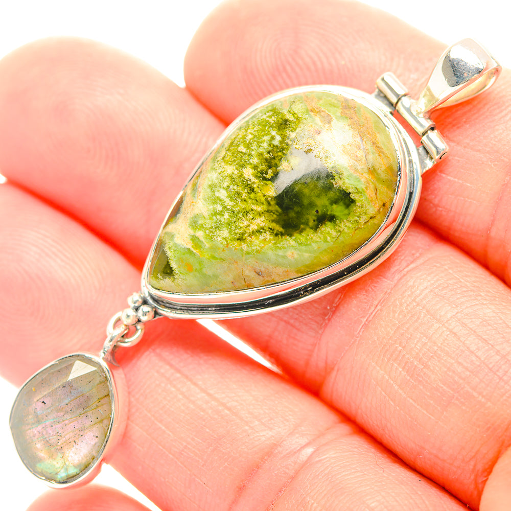 Australian Green Opal Pendants handcrafted by Anasilvercos - PD32024