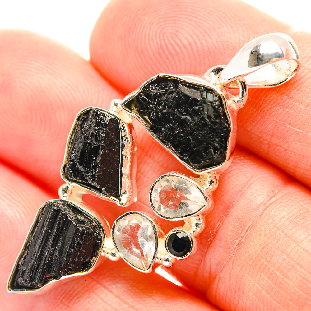 Black Tourmaline Pendants handcrafted by Anasilvercos - PD32027