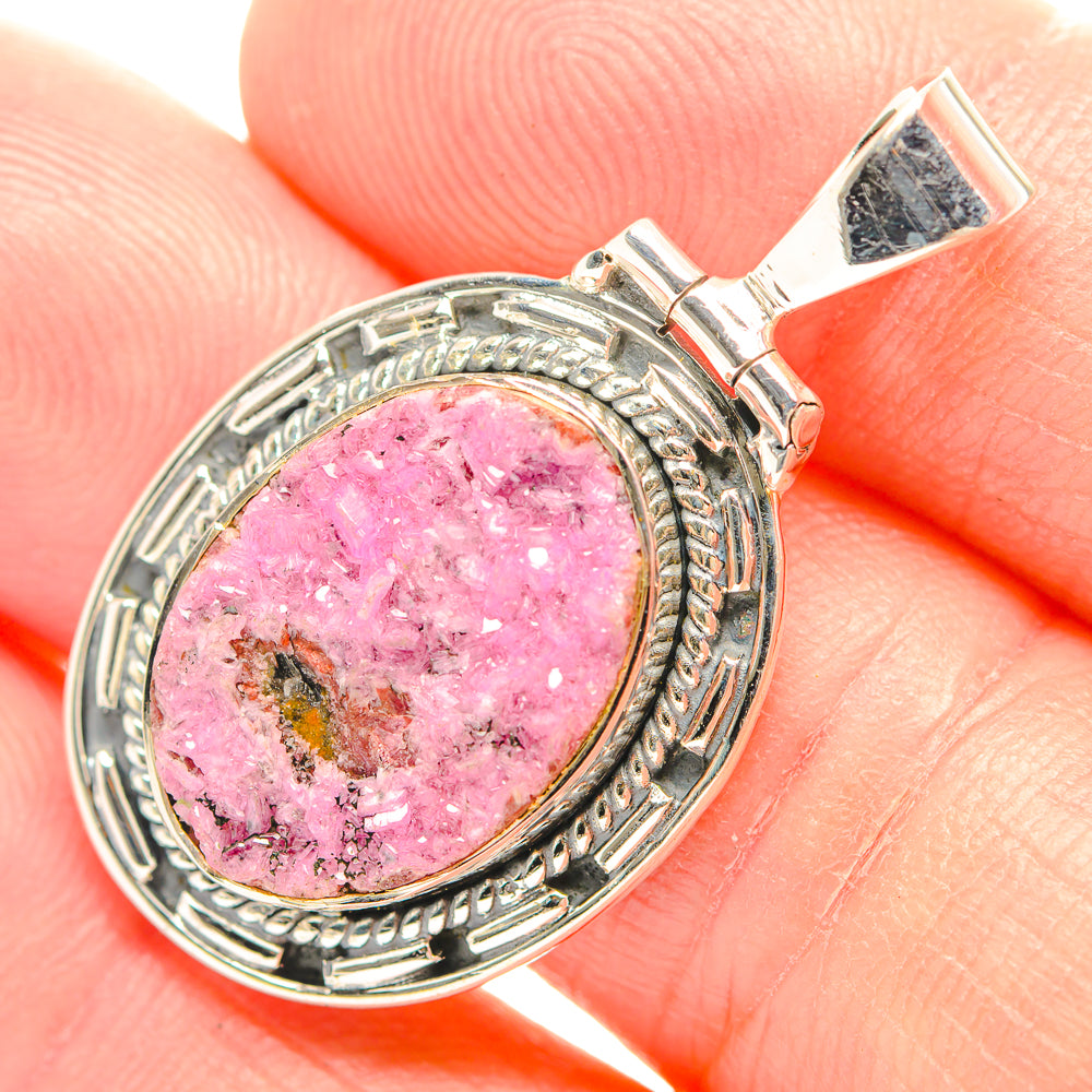 Cobalto Calcite Druzy Pendants handcrafted by Anasilvercos - PD32039