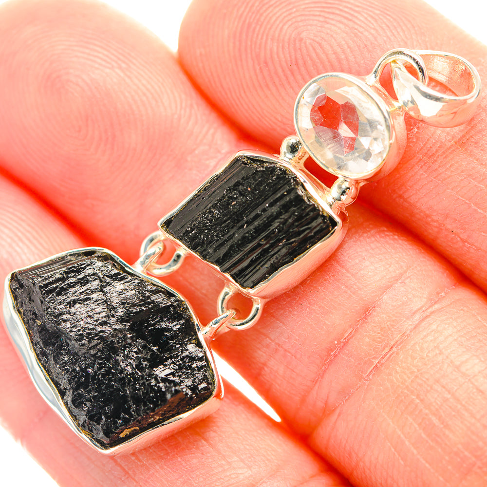 Black Tourmaline Pendants handcrafted by Anasilvercos - PD32040