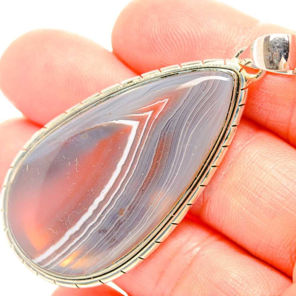 Botswana Agate Pendants handcrafted by Anasilvercos - PD32057