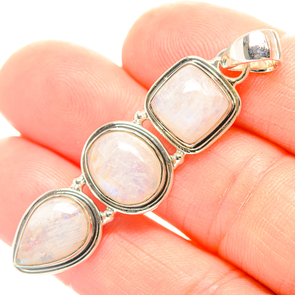 Rainbow Moonstone Pendants handcrafted by Anasilvercos - PD32064