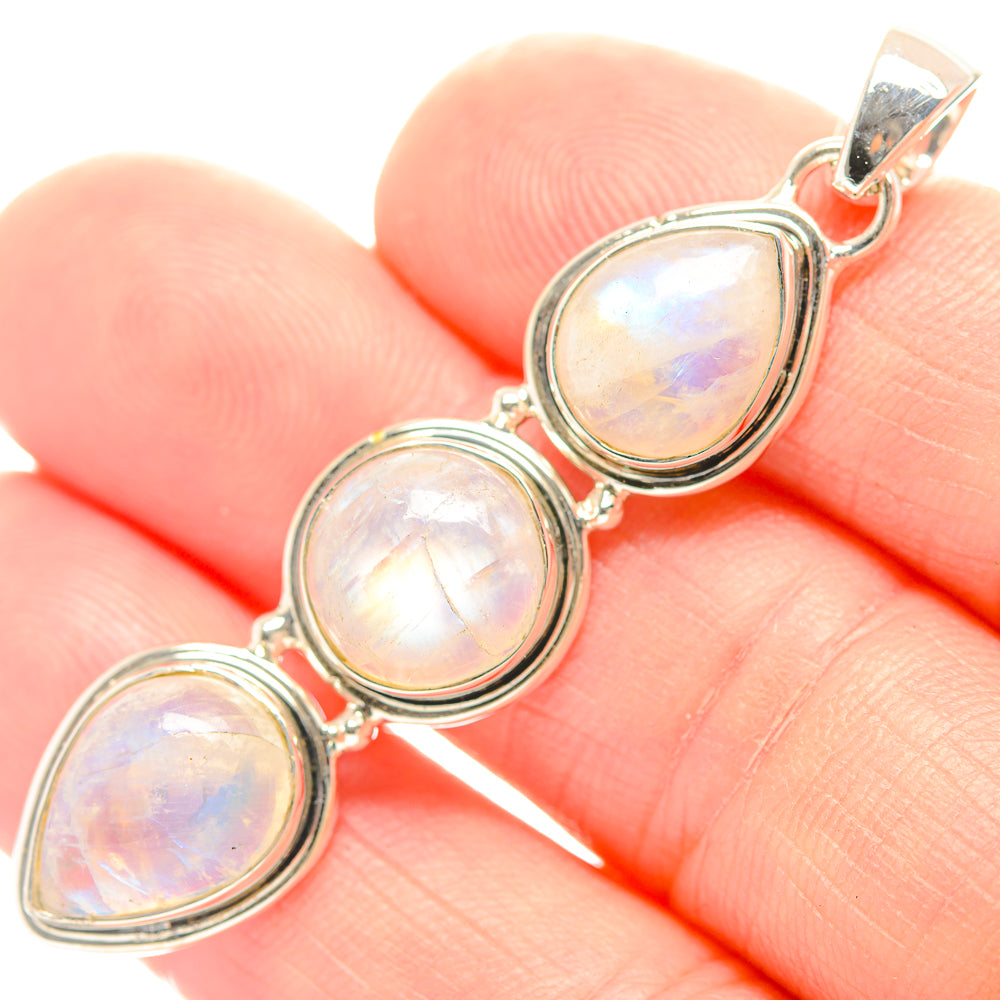 Rainbow Moonstone Pendants handcrafted by Anasilvercos - PD32067