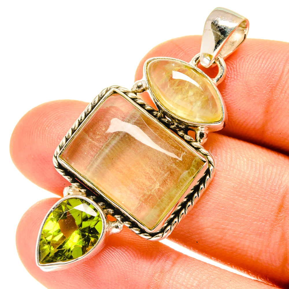 Green Fluorite Pendants handcrafted by Anasilvercos - PD3207