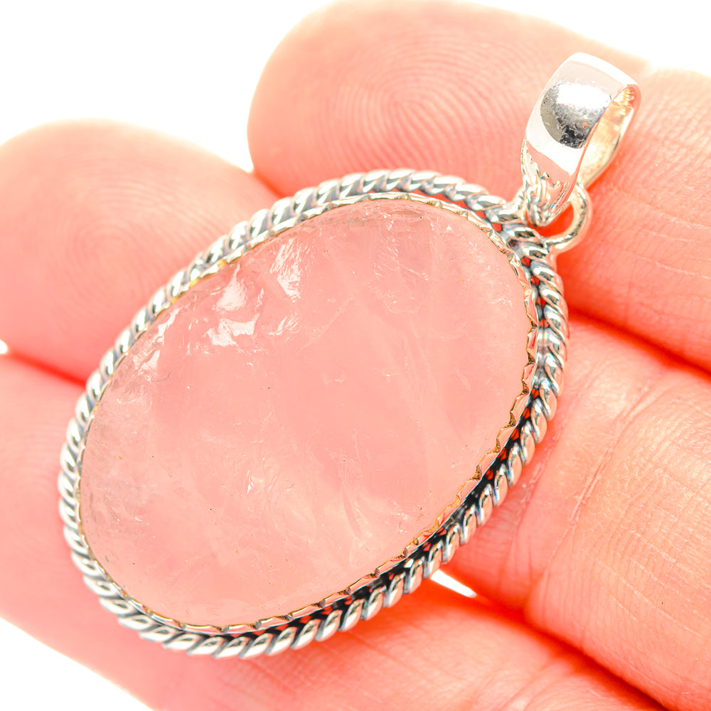 Rose Quartz Pendants handcrafted by Anasilvercos - PD32070