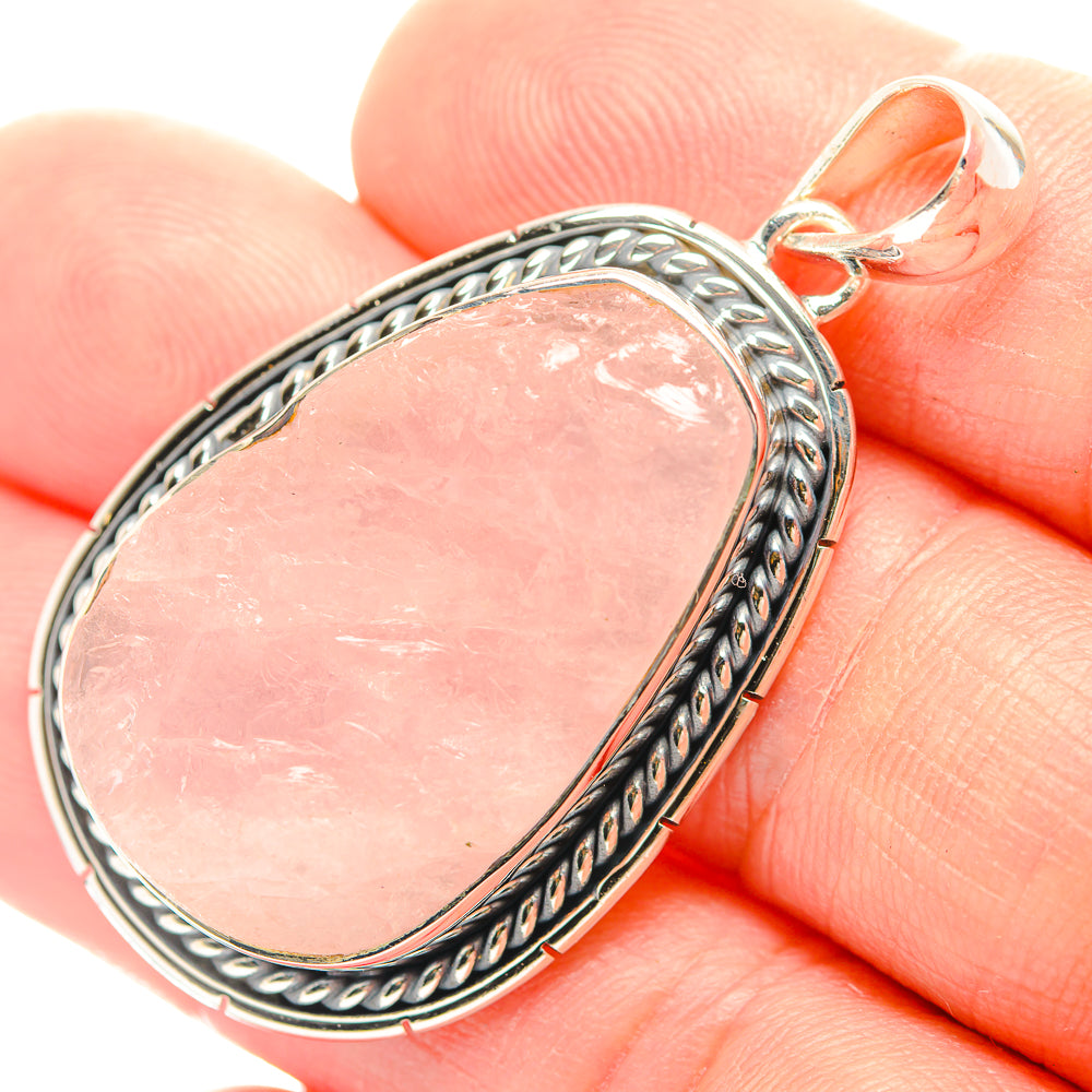 Rose Quartz Pendants handcrafted by Anasilvercos - PD32071