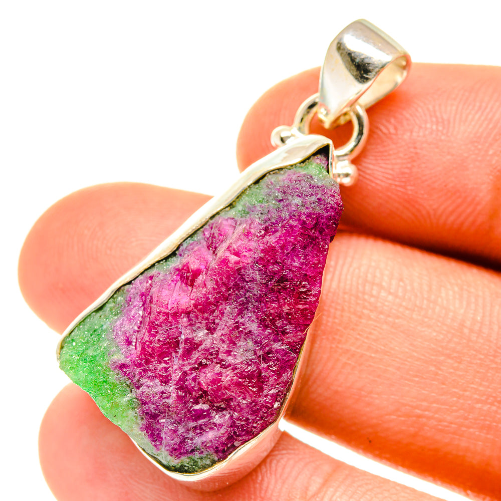 Ruby Zoisite Pendants handcrafted by Anasilvercos - PD3209