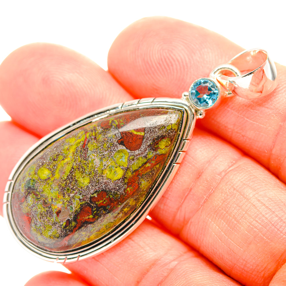 Dragon's Blood Stone Pendants handcrafted by Anasilvercos - PD32093