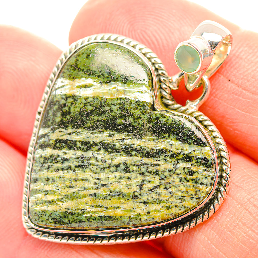 Green Swiss Opal Pendants handcrafted by Anasilvercos - PD32106