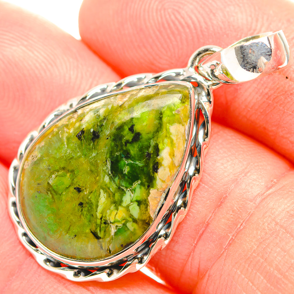 Australian Green Opal Pendants handcrafted by Anasilvercos - PD32114