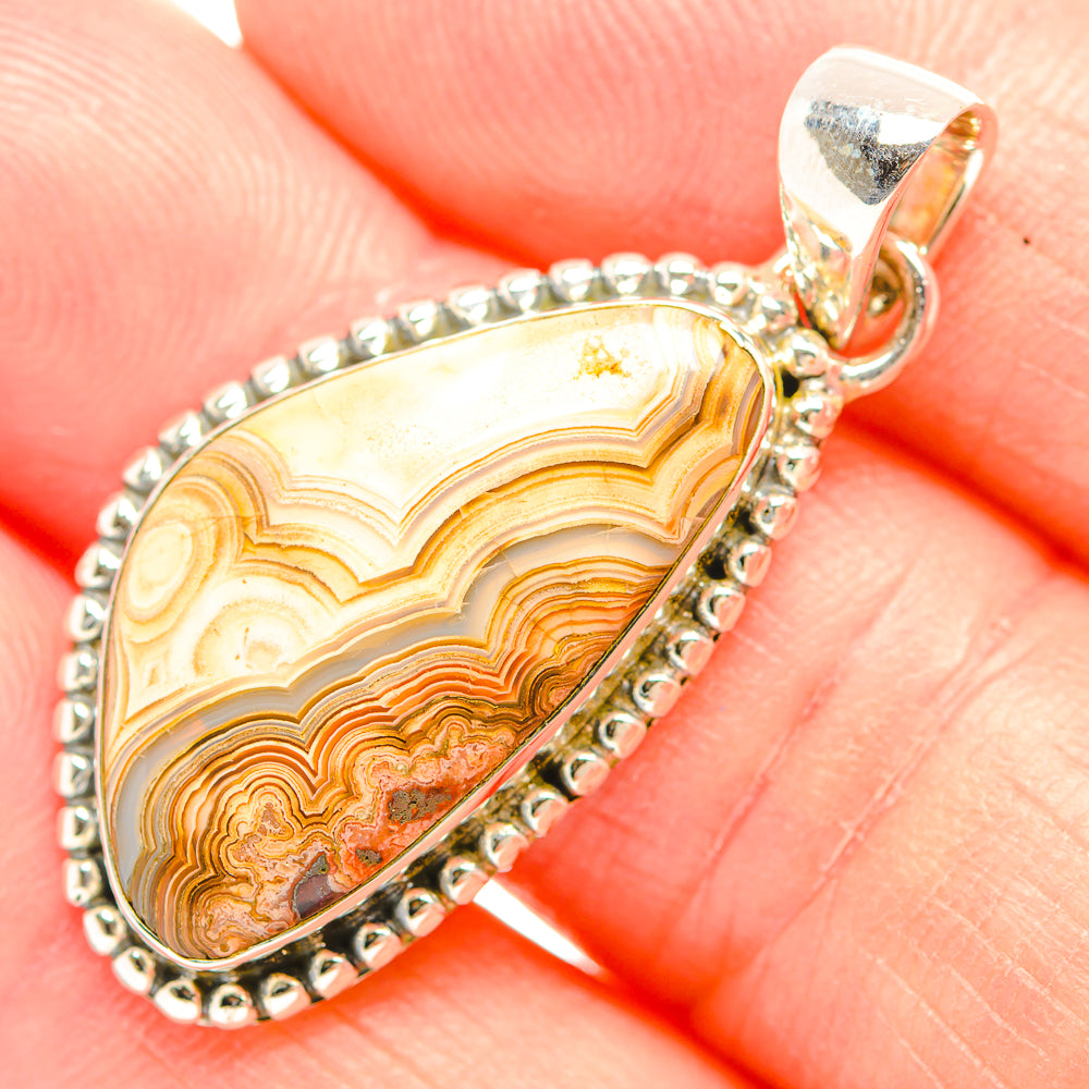 Laguna Lace Agate Pendants handcrafted by Anasilvercos - PD32118