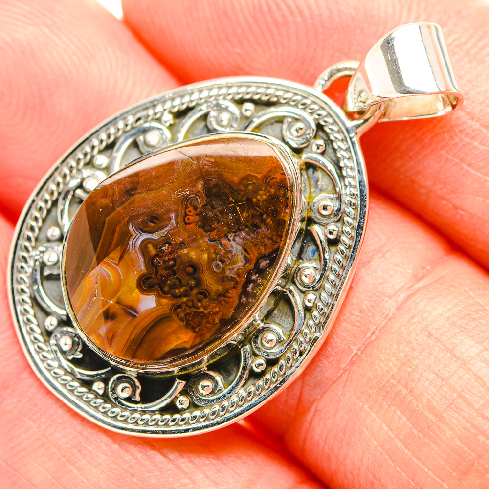 Mexican Fire Agate Pendants handcrafted by Anasilvercos - PD32165