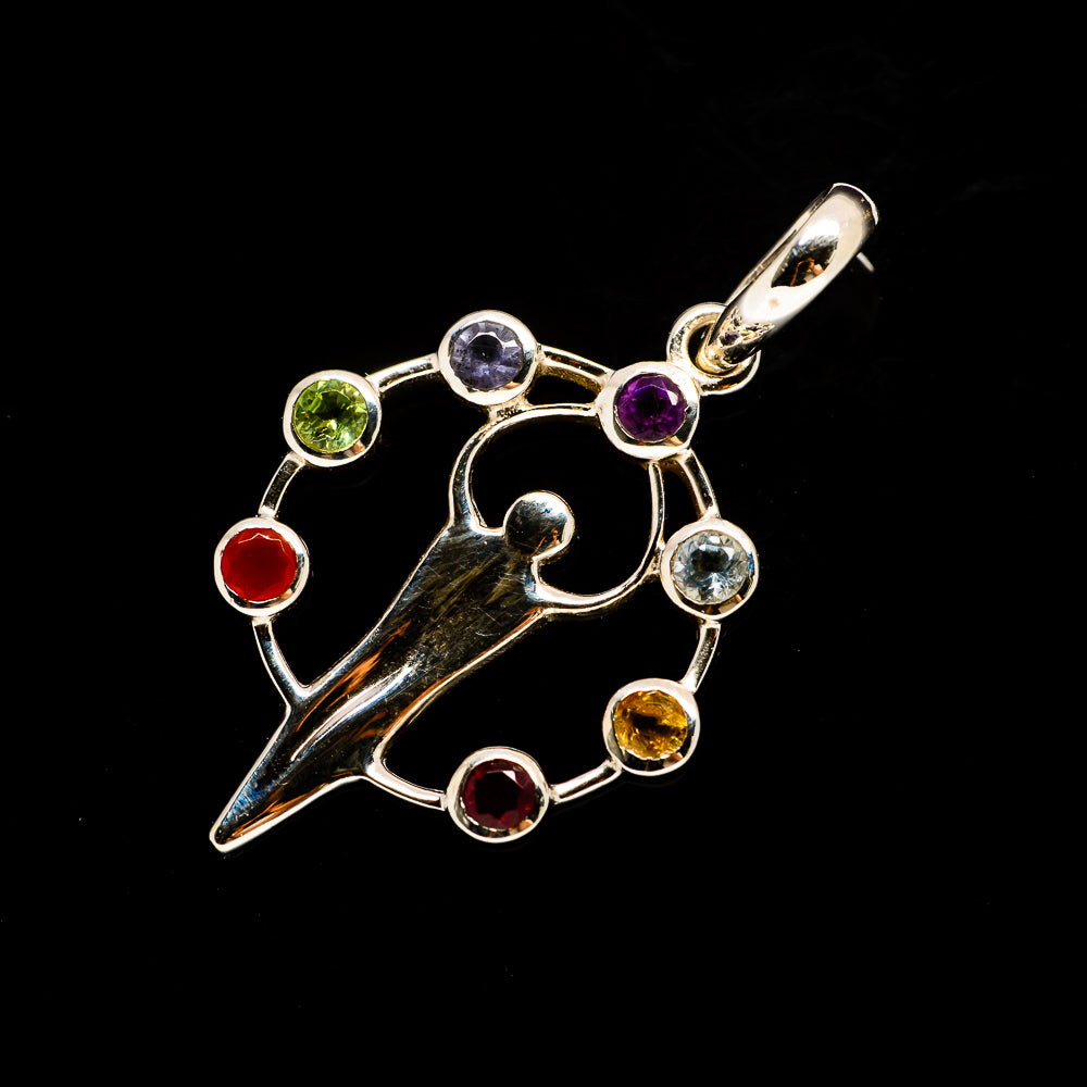 Multi-Stone Chakra Pendants handcrafted by Anasilvercos - PD731677