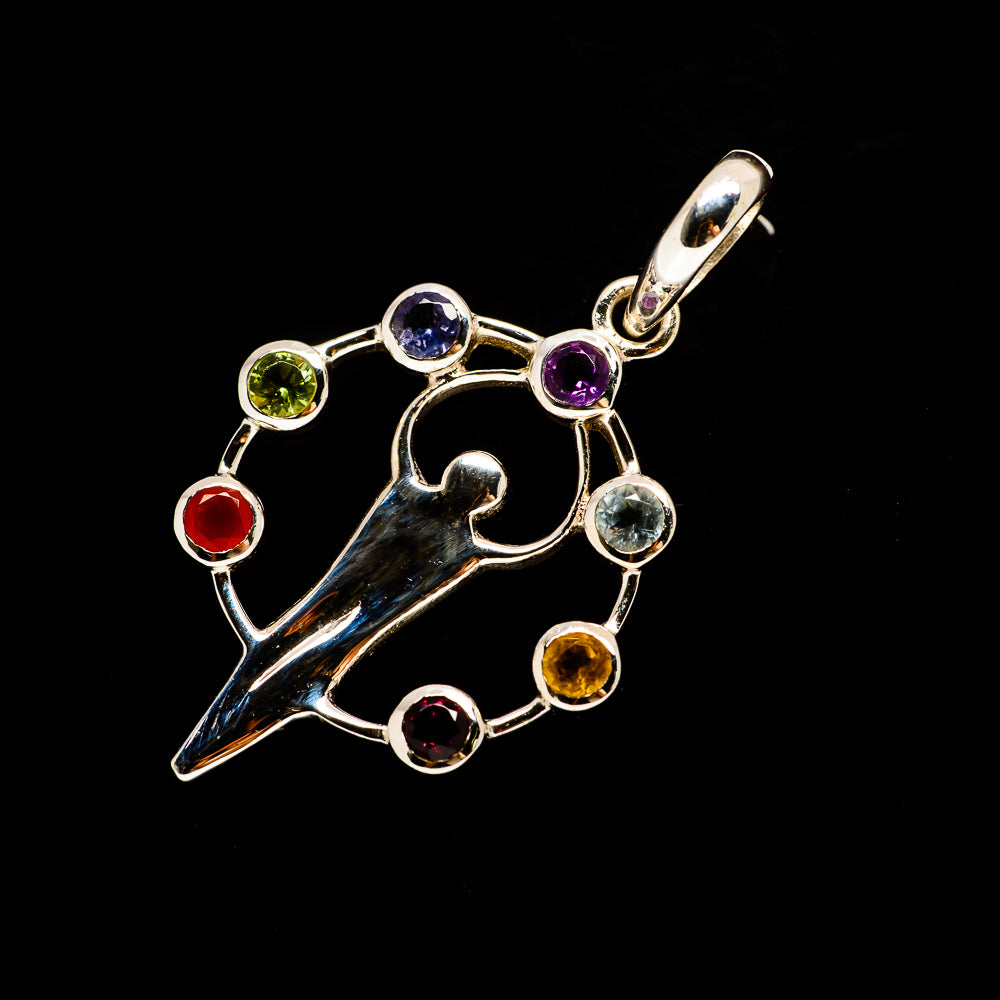 Multi-Stone Chakra Pendants handcrafted by Anasilvercos - PD731679