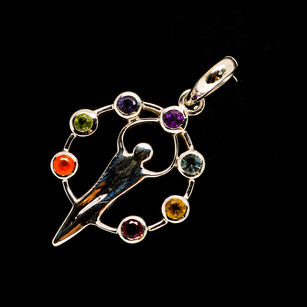 Multi-Stone Chakra Pendants handcrafted by Anasilvercos - PD731680