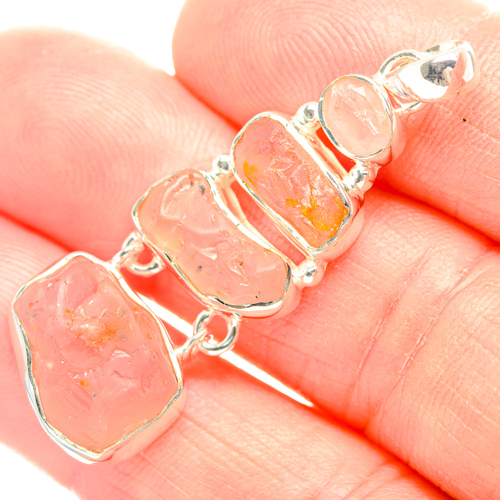 Rose Quartz Pendants handcrafted by Anasilvercos - PD32169