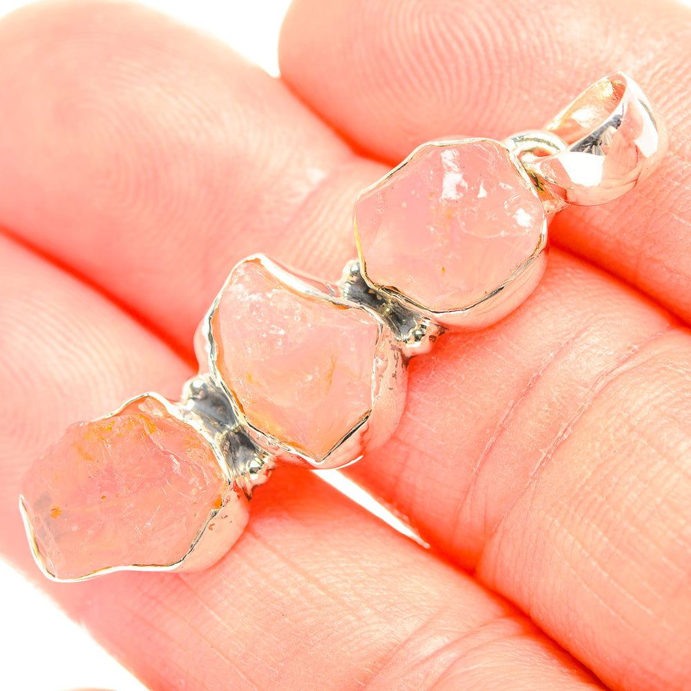 Rose Quartz Pendants handcrafted by Anasilvercos - PD32172