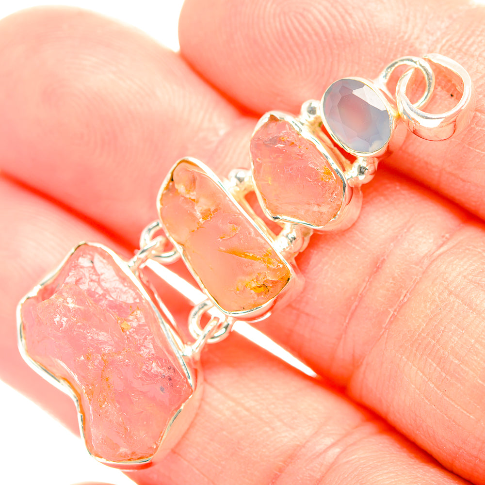 Rose Quartz Pendants handcrafted by Anasilvercos - PD32176