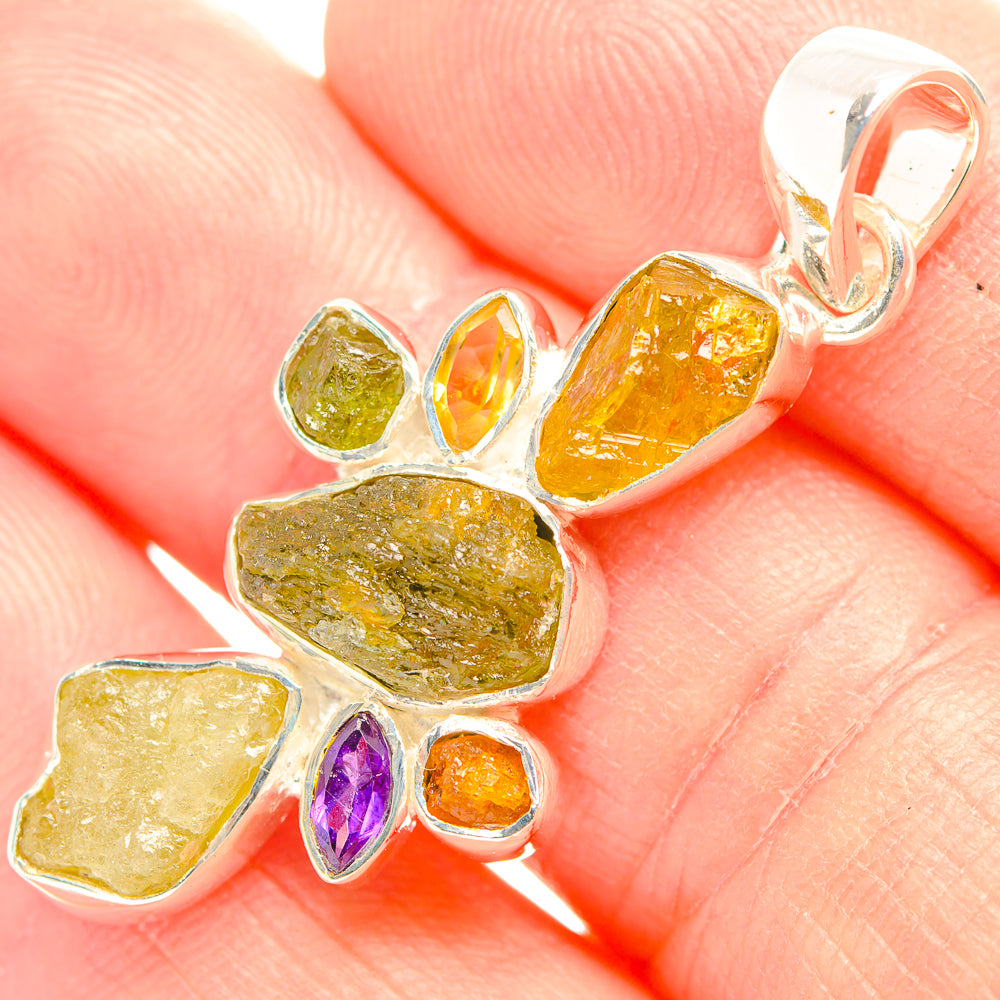 Green Tourmaline Pendants handcrafted by Anasilvercos - PD32179