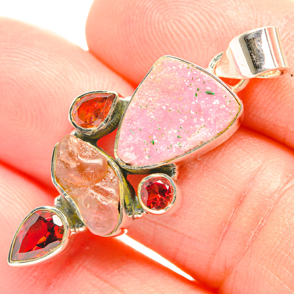 Cobalto Calcite Druzy Pendants handcrafted by Anasilvercos - PD32188