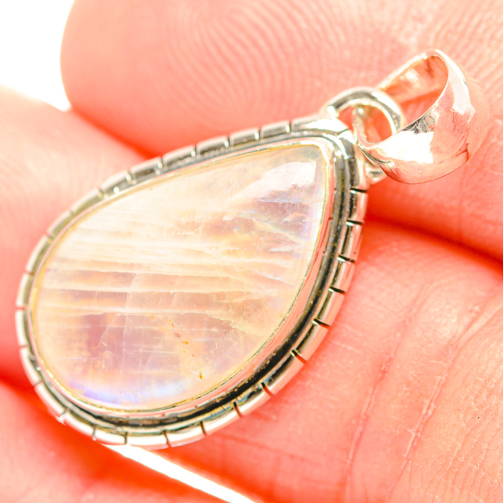 Rainbow Moonstone Pendants handcrafted by Anasilvercos - PD32190