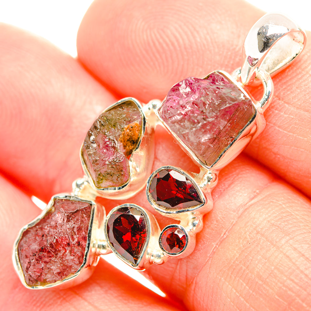 Pink Tourmaline Pendants handcrafted by Anasilvercos - PD32194