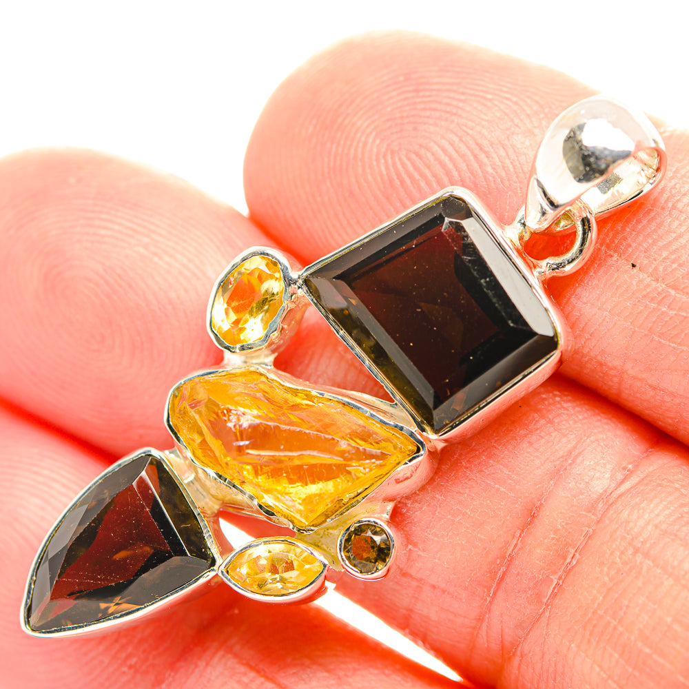 Smoky Quartz Pendants handcrafted by Anasilvercos - PD32195