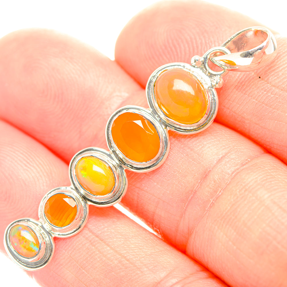 Ethiopian Opal Pendants handcrafted by Anasilvercos - PD32213