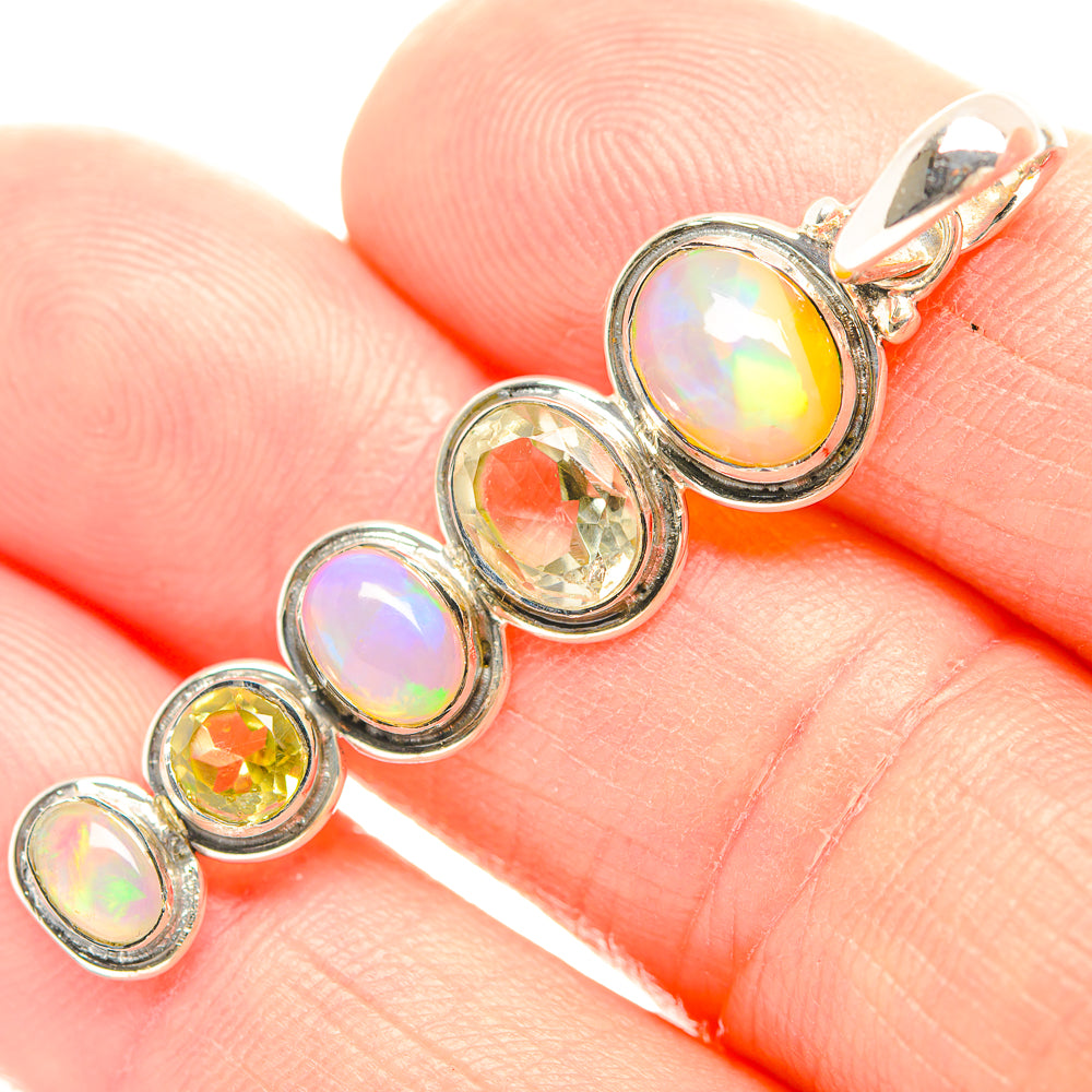 Ethiopian Opal Pendants handcrafted by Anasilvercos - PD32218