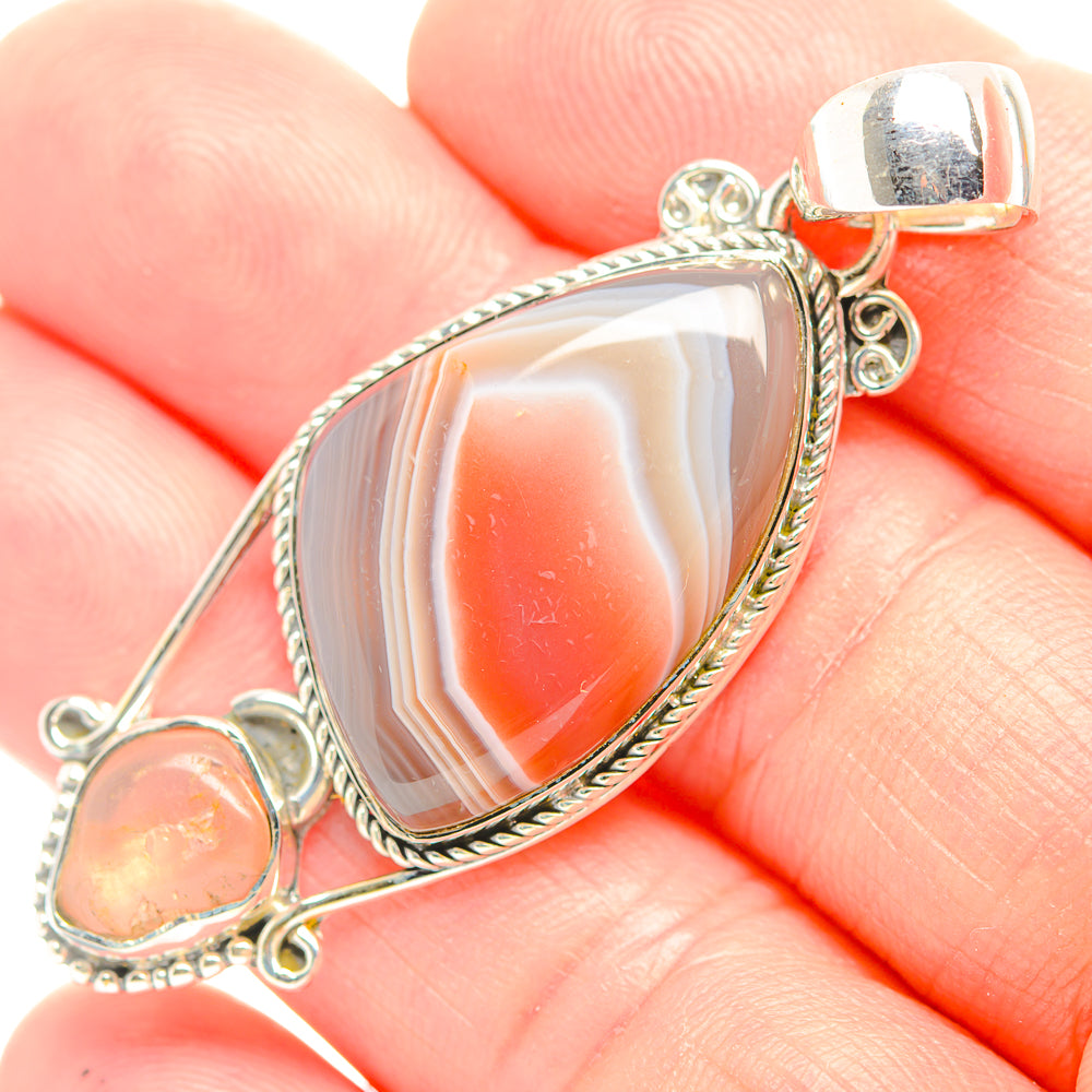 Red Botswana Agate Pendants handcrafted by Anasilvercos - PD32246