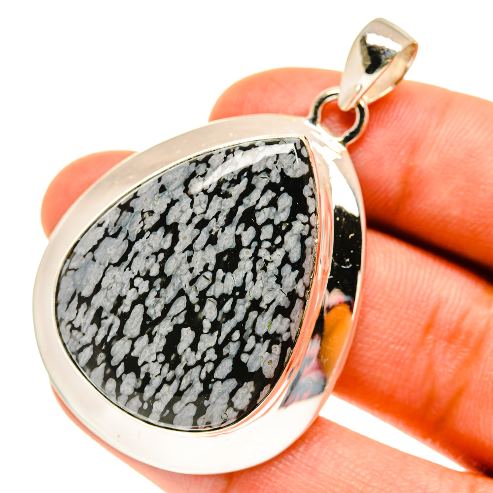 Snowflake Obsidian Pendants handcrafted by Anasilvercos - PD3225