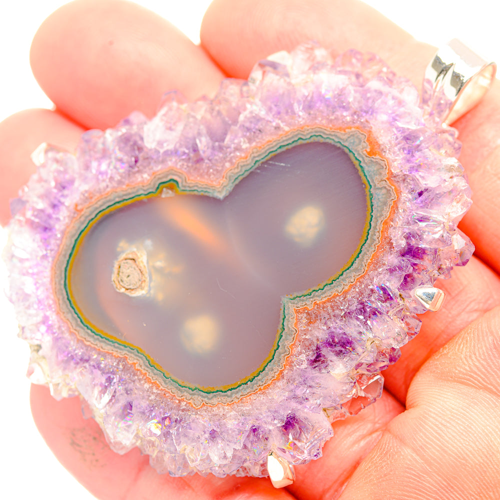 Amethyst Solar Quartz Pendants handcrafted by Anasilvercos - PD32262