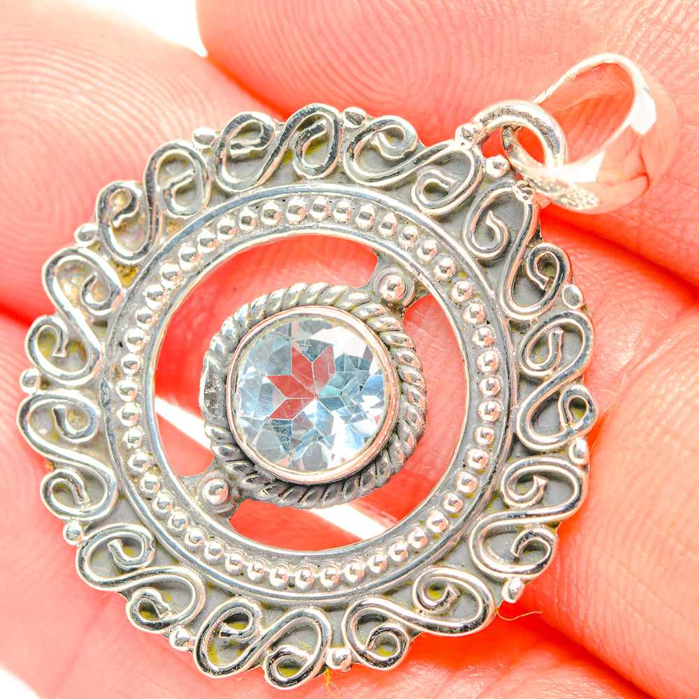 Blue Topaz Pendants handcrafted by Anasilvercos - PD32267