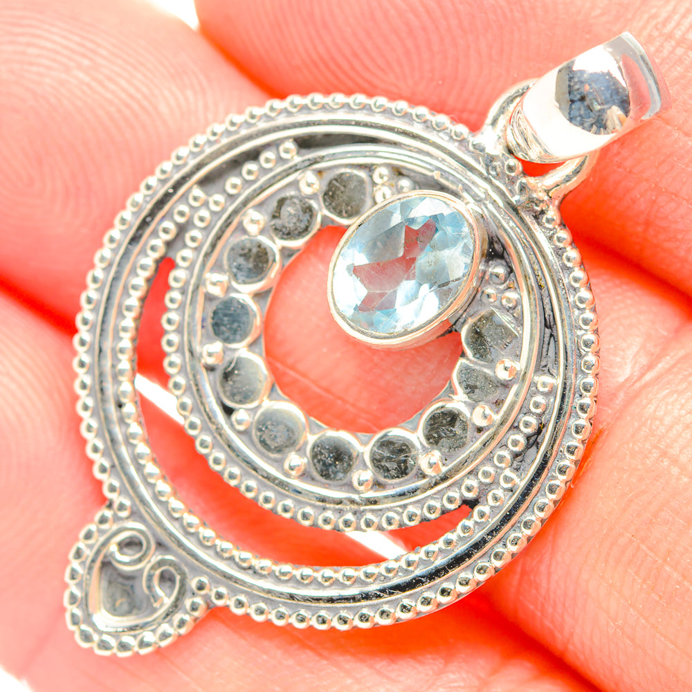 Blue Topaz Pendants handcrafted by Anasilvercos - PD32271