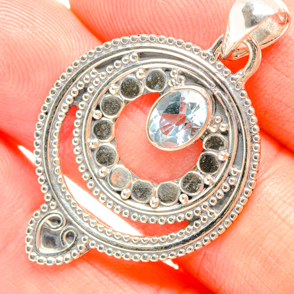 Blue Topaz Pendants handcrafted by Anasilvercos - PD32272